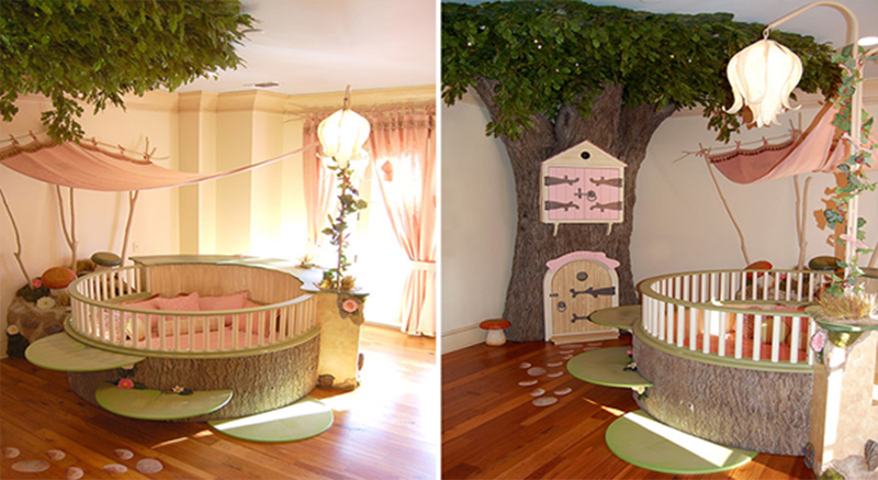 Đầy ấn tượng với thiết kế phòng ngủ bé gái sơ sinh như trong vườn cổ tích