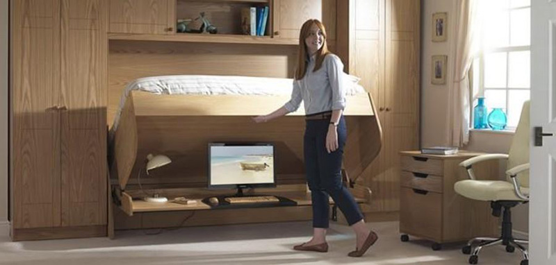 Một mẫu phòng ngủ nhỏ 2m2 được thiết kế với các nội thất đa năng thông minh