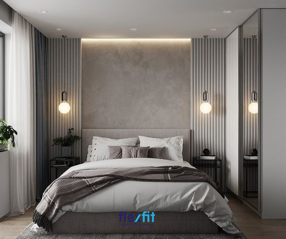 Phá cách với hệ thống trang trí tường độc đáo, căn phòng ngủ với thiết kế mới lạ này trở nên vô cùng cá tính và mạnh mẽ.