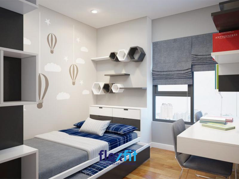 Phòng ngủ nhỏ với giường thông minh giúp tiết kiệm không gian
