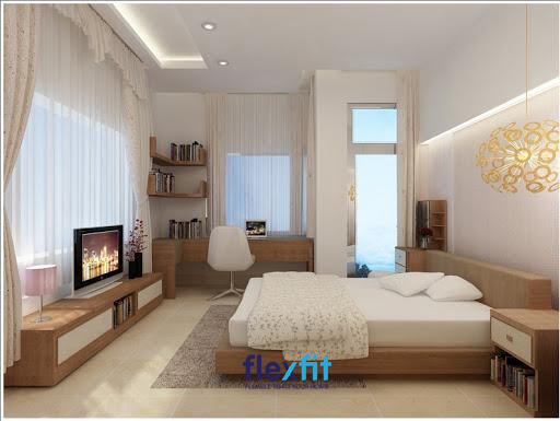 Phòng ngủ hiện đại trẻ trung với combo nội thất gỗ MDF phủ Laminate vân gỗ