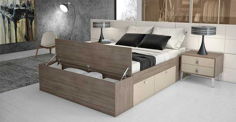 Thiết kế hộc kéo cuối giường giúp bạn bạn dễ dàng cất giữ đồ mà không cần phải nhấc toàn bộ đệm