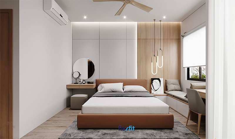Mẫu thiết kế phòng ngủ master nhà ống đầy hiện đại tiện nghi