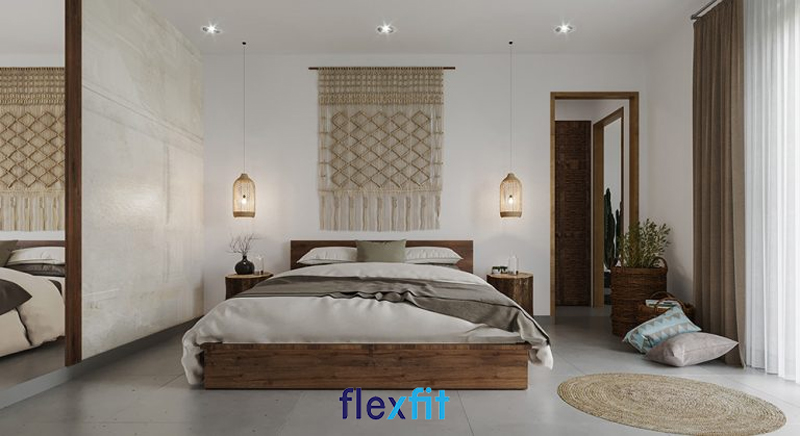 Nội thất phòng ngủ đẹp đơn giản với chất liệu tự nhiên đầy mộc mạc, giản dị