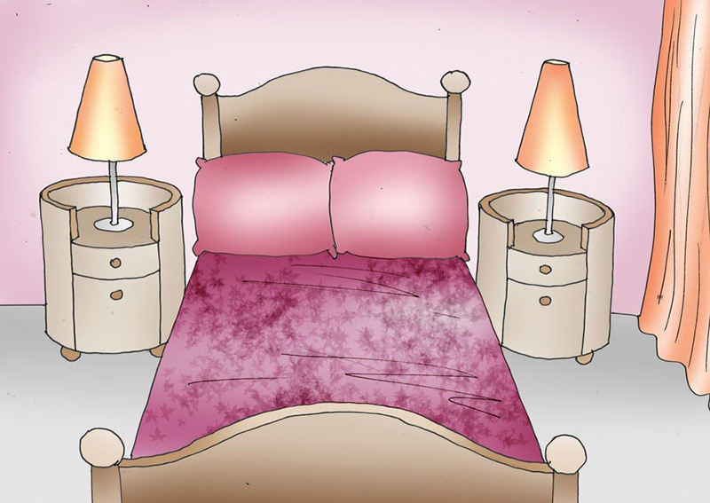 Giường ngủ nên được bố trí sao cho cân đều hai bên