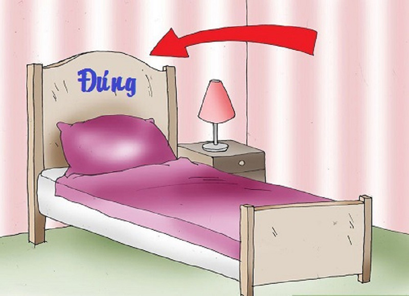 Theo phong thuỷ đầu giường cần kê sát tường