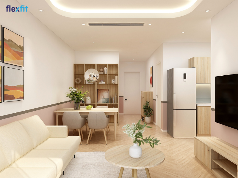 Nội thất phong cách hiện đại rất phù hợp với các căn hộ chung cư có diện tích vừa và nhỏ