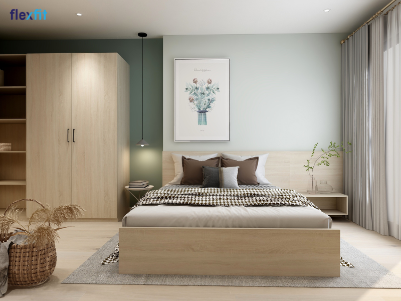 Phòng ngủ sống động hơn với các gam màu tươi sáng như xanh lá, hồng, xanh dương tạo cảm giác thích thú và thư giãn.